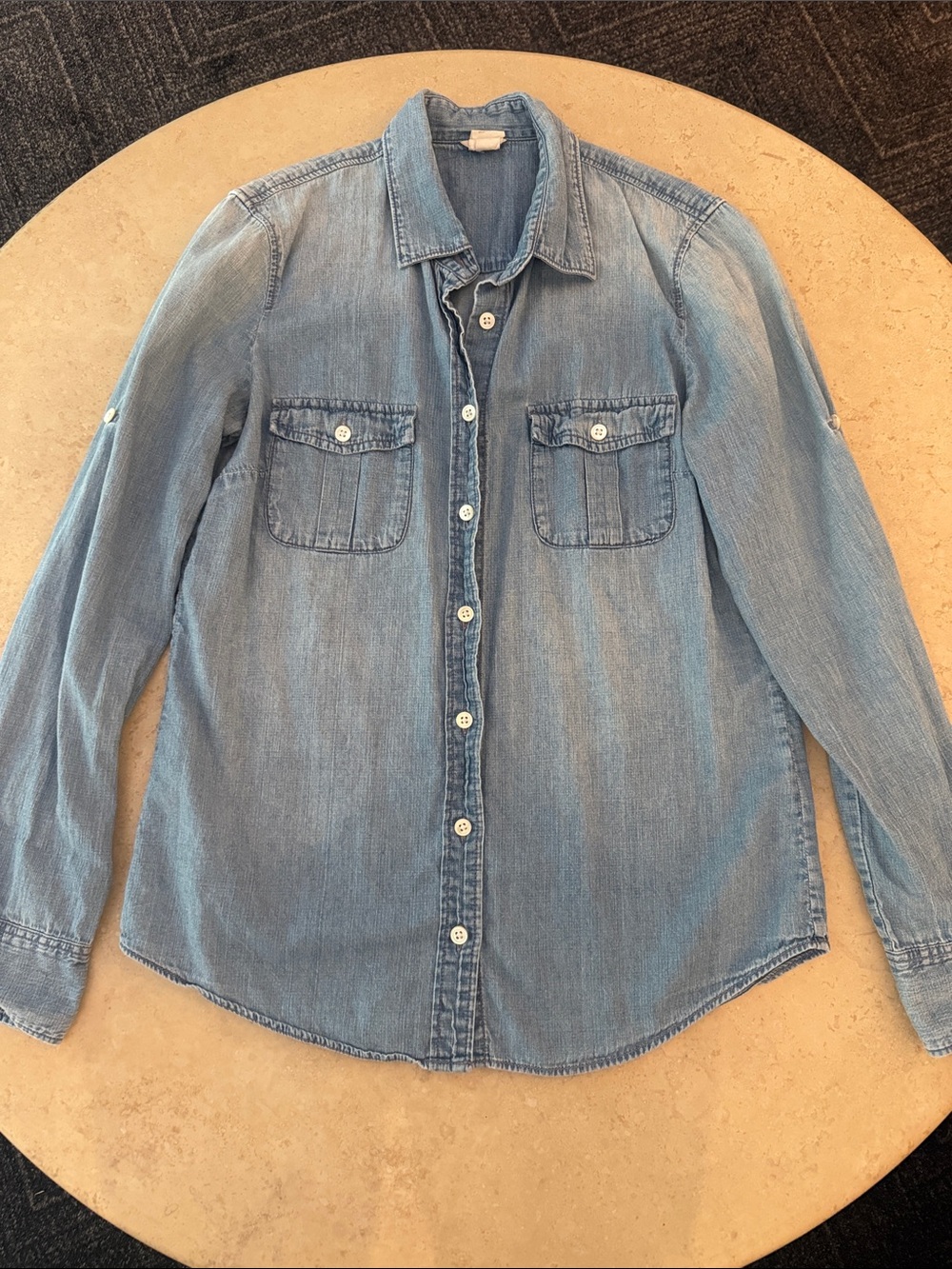 J. Crew Light Blue Denim Button-Down Shirt